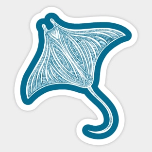 Manta Ray detailed drawing for sea animal lovers Sticker